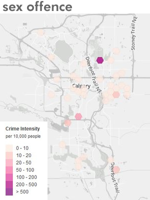 Calgary crime map for Sex Offences