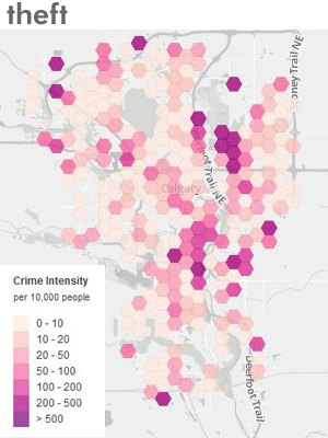 Calgary crime map Theft